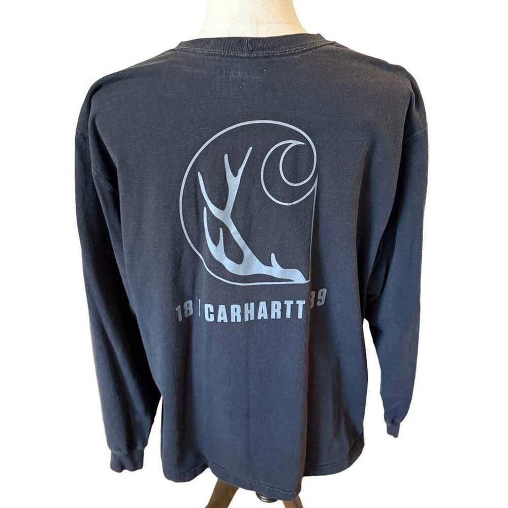 Carhartt Loose Fit Heavyweight Long Sleeve Pocket Tee Size XL Antler Graphic